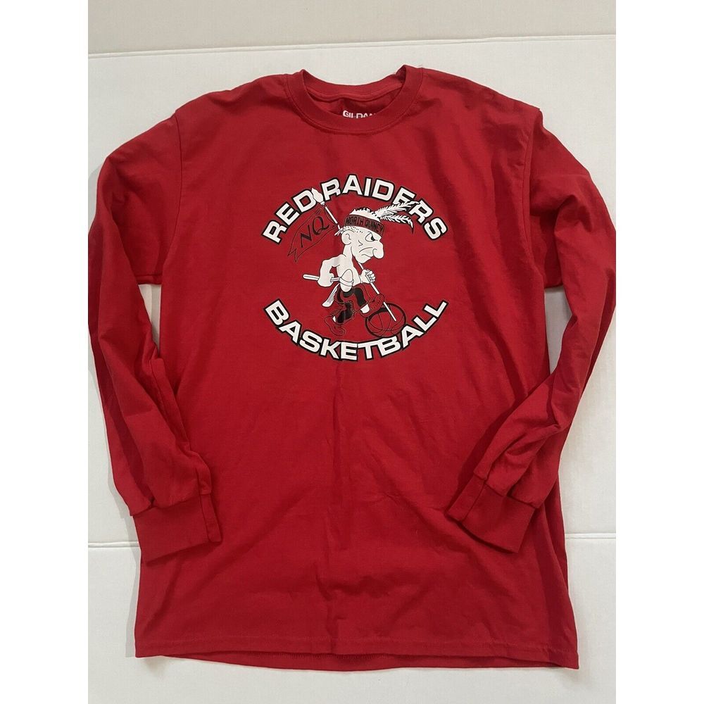 North Quincy Red Raiders Basketball Long Sleeve Red Shirt Size M McLaughlin 22